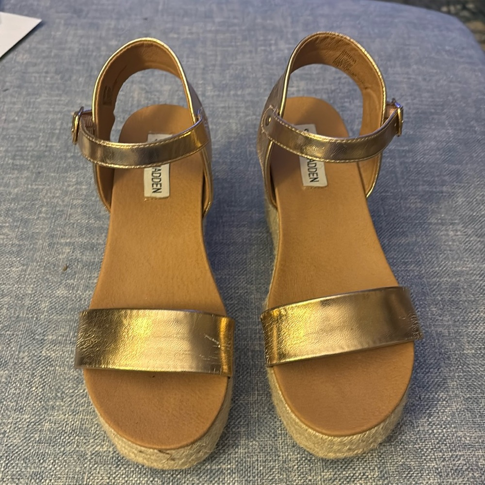 Steve Madden bronze wedge sandals
